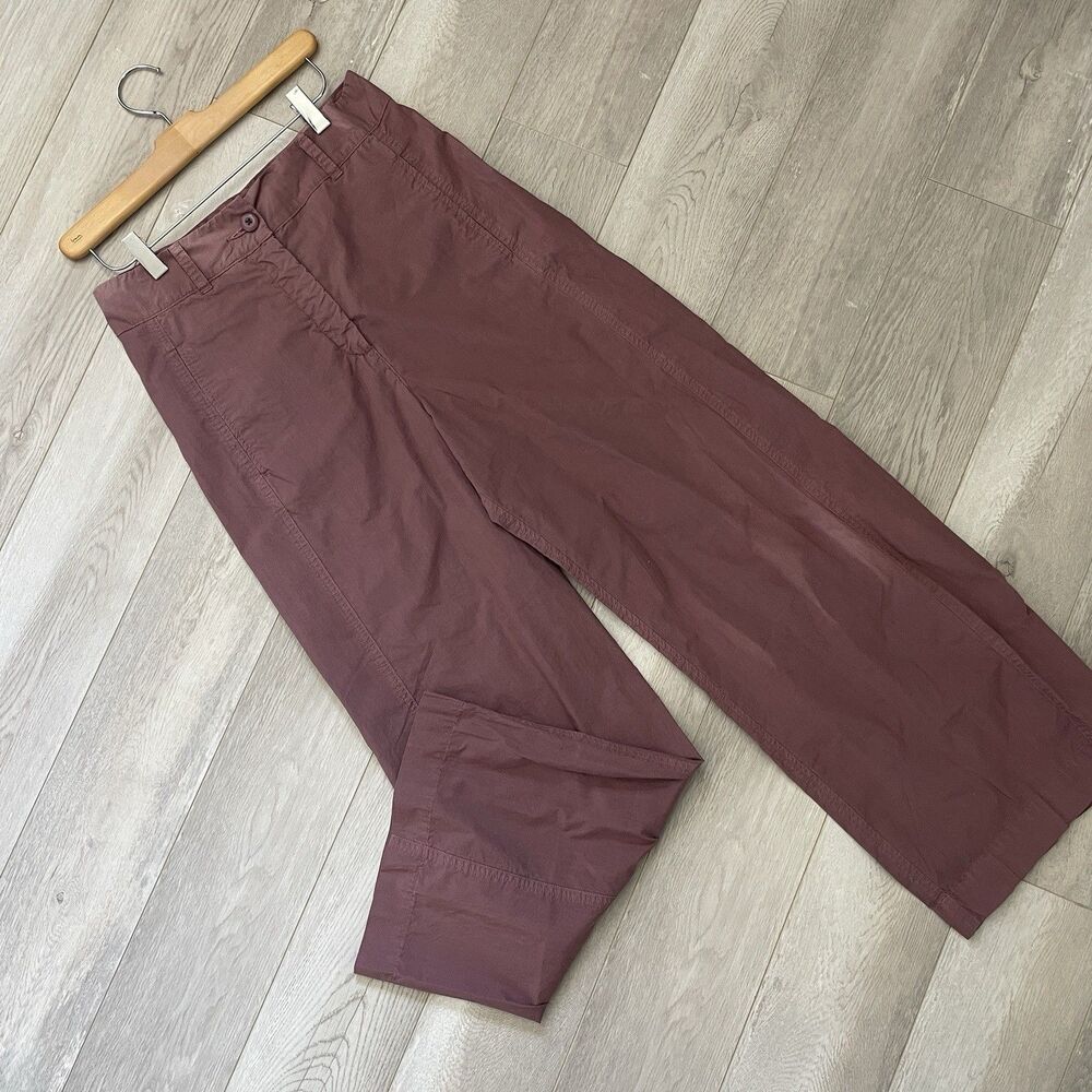 A Shirt Thing Pants cotton high rise wide leg womens Purple (small) minimalist